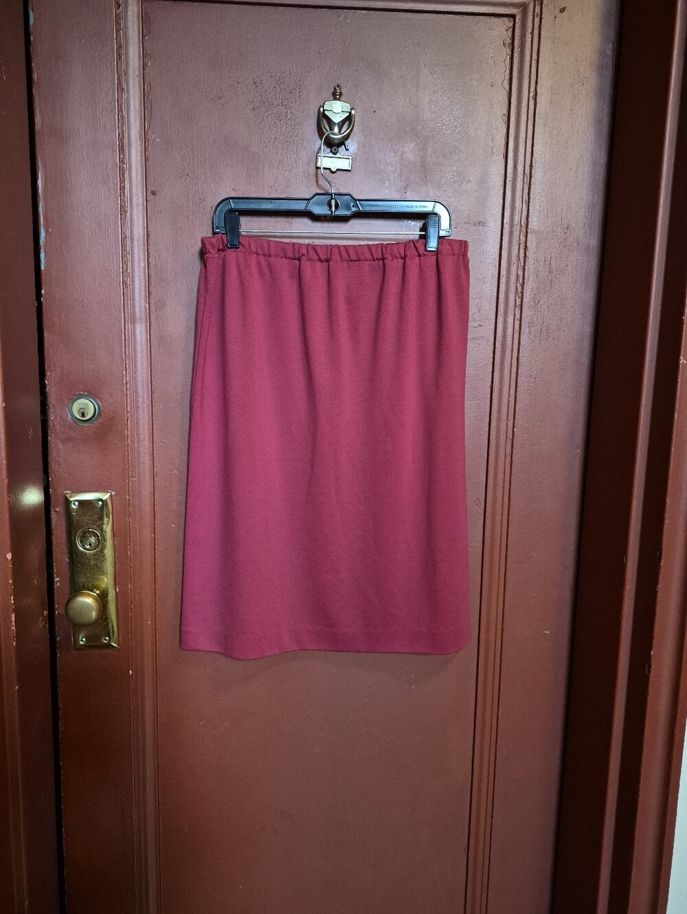 Appleseed's Women Red Knit Elastic Waistband Skirt Size 14M